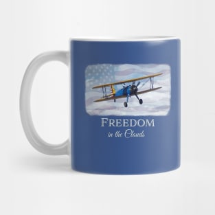 Freedom in the Clouds - cool vintage biplane - patriotic, retro Mug